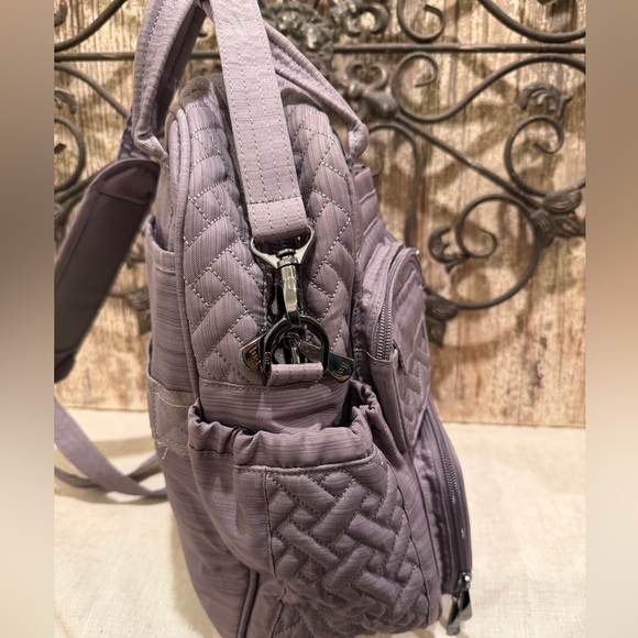 Lug Mini Puddle Jumper Quilted Crossbody Convertible Tote Brushed Pearl Grey - Picture 7 of 13